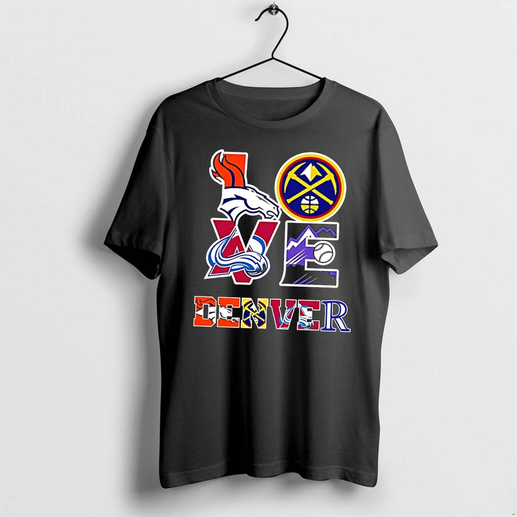Officials Love Denver Sports Teams Logos Black Premium T Shirt