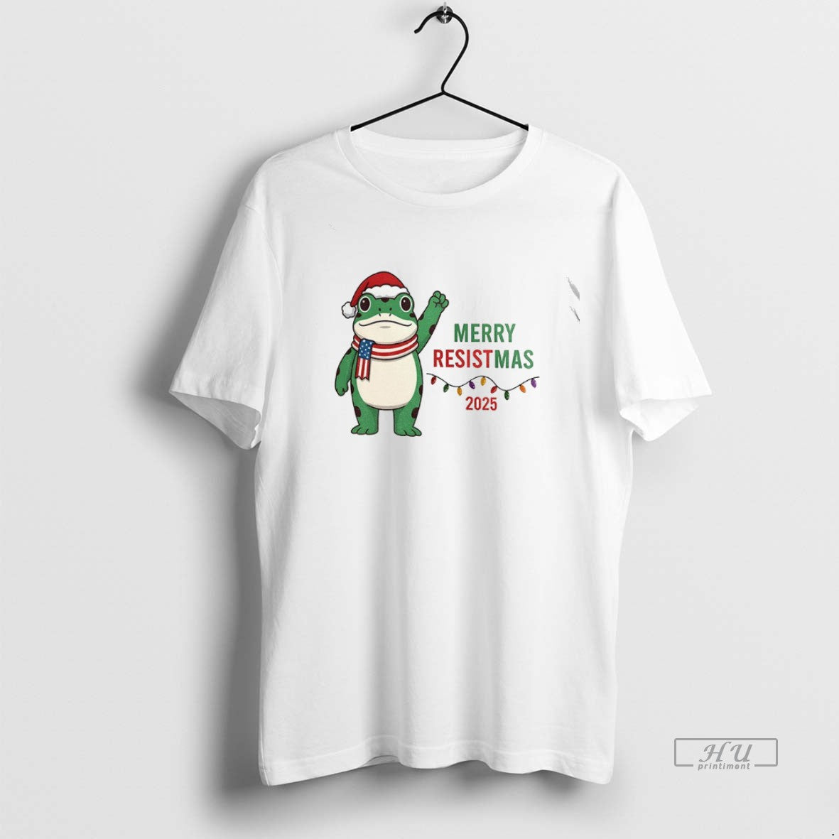Officials Merry Resistmas Portland Frog Santa Hat Merry Christmas 2025 Premium Tee Shirt Sweater