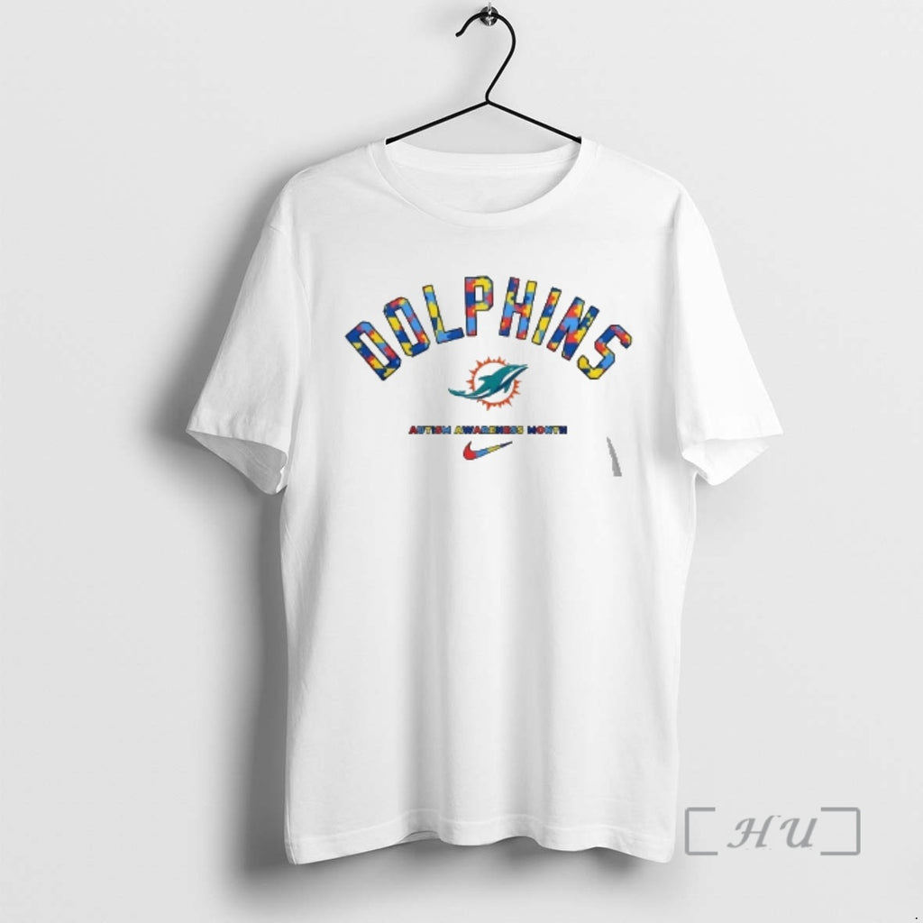 Officials Miami Dolphins Autism Awareness Month They Not Like Us 2 Sided Premium T Shirts