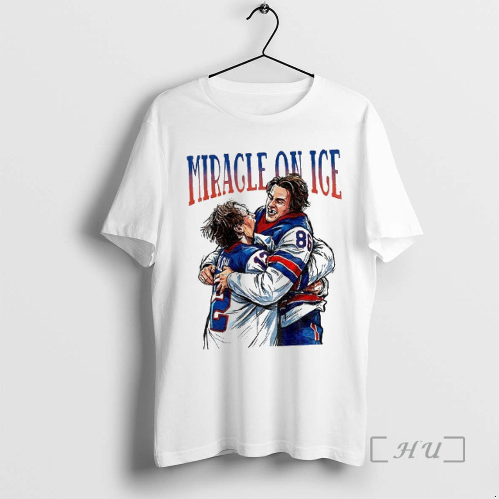 Officials Mike Eruzione Jack Hughes Miracle On Ice Usa Hockey Legends Premium T Shirts Sweater