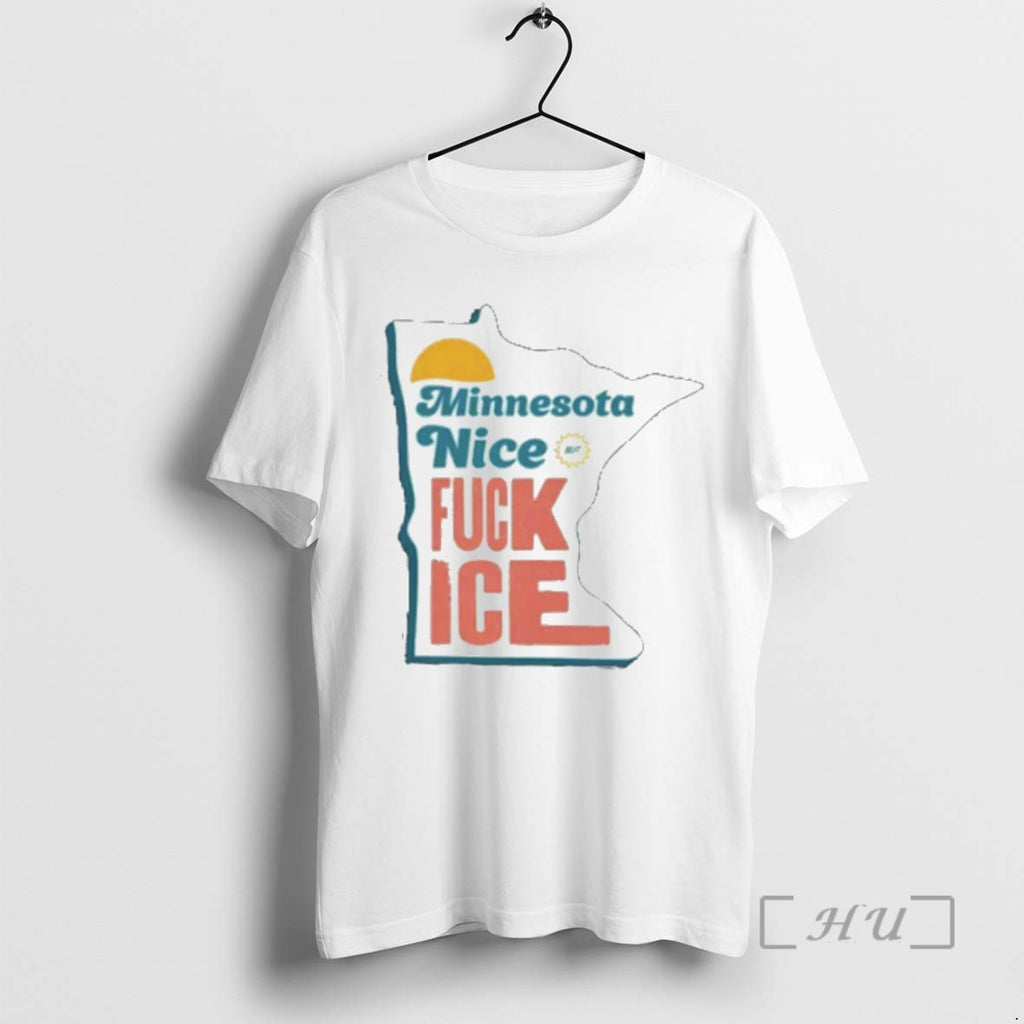 Officials Minnesota Nice Fuck Ice State Outline Retro Typography