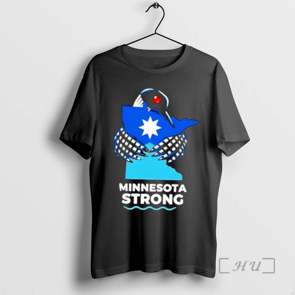 Officials Minnesota Strong State Outline Loon With Heart Logo