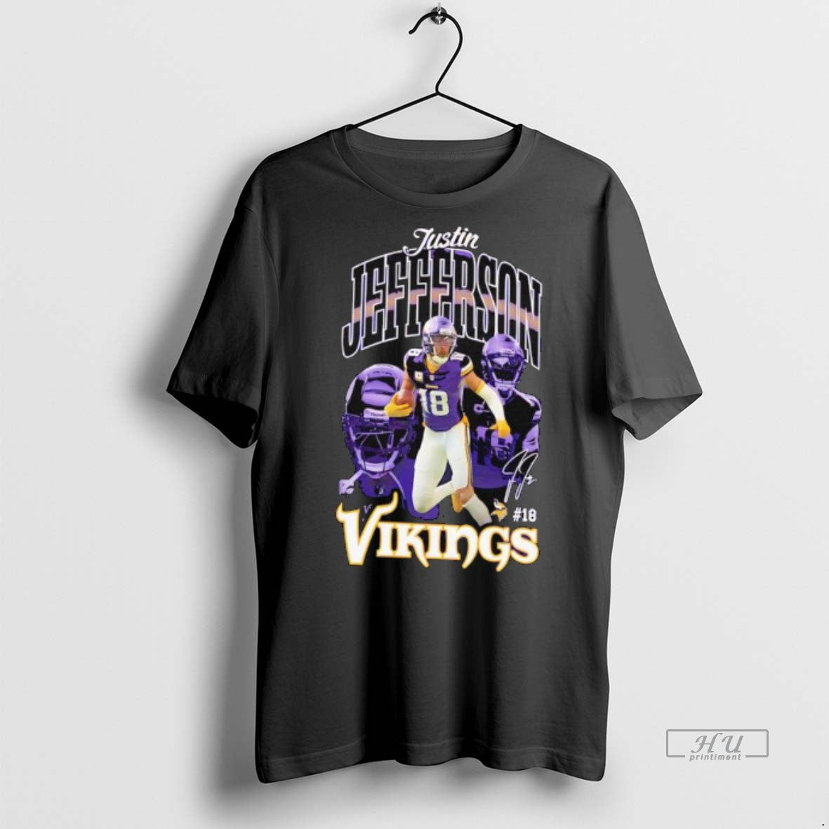 Officials Minnesota Vikings Justin Jefferson Signature Premium Tee Shirt Sweater