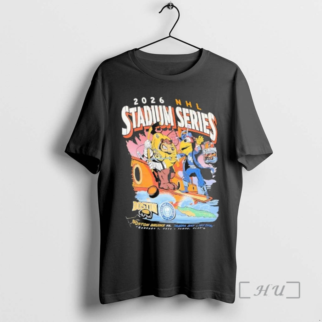 Officials Nhl Stadium Series 2026 Tampa Bay Floria Vs Boston Bruins Mascots Premium T Shirts