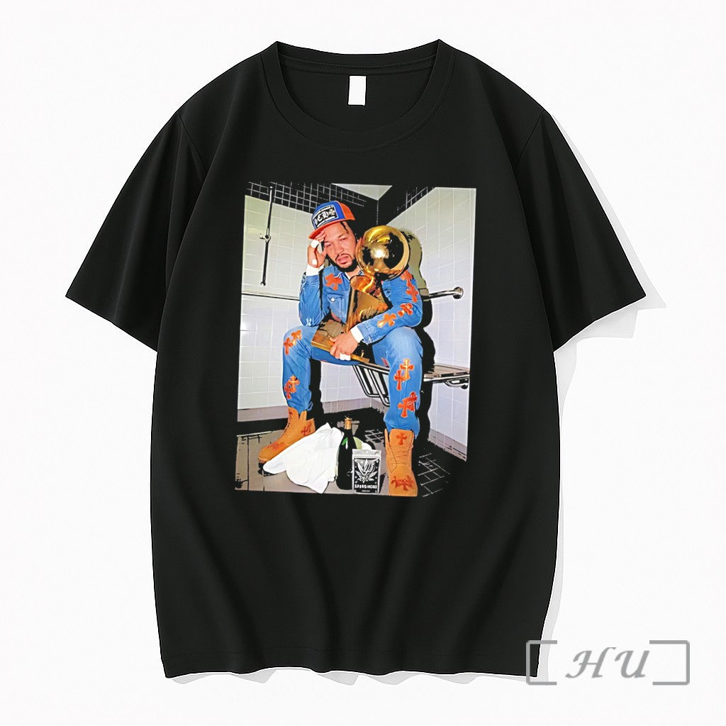Officials Ny Knicks Jalen Brunson Holding Golden Trophy Tee Unisex , , , Long Sleeve Tee
