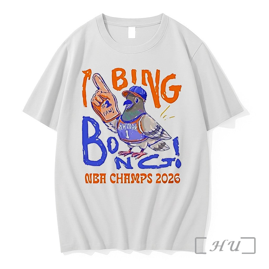 Officials New York Pigeon Fan Bing Bong Nba Champs 2026 White Premium T Shirts Sweater Unisex , , , Long Sleeve Tee