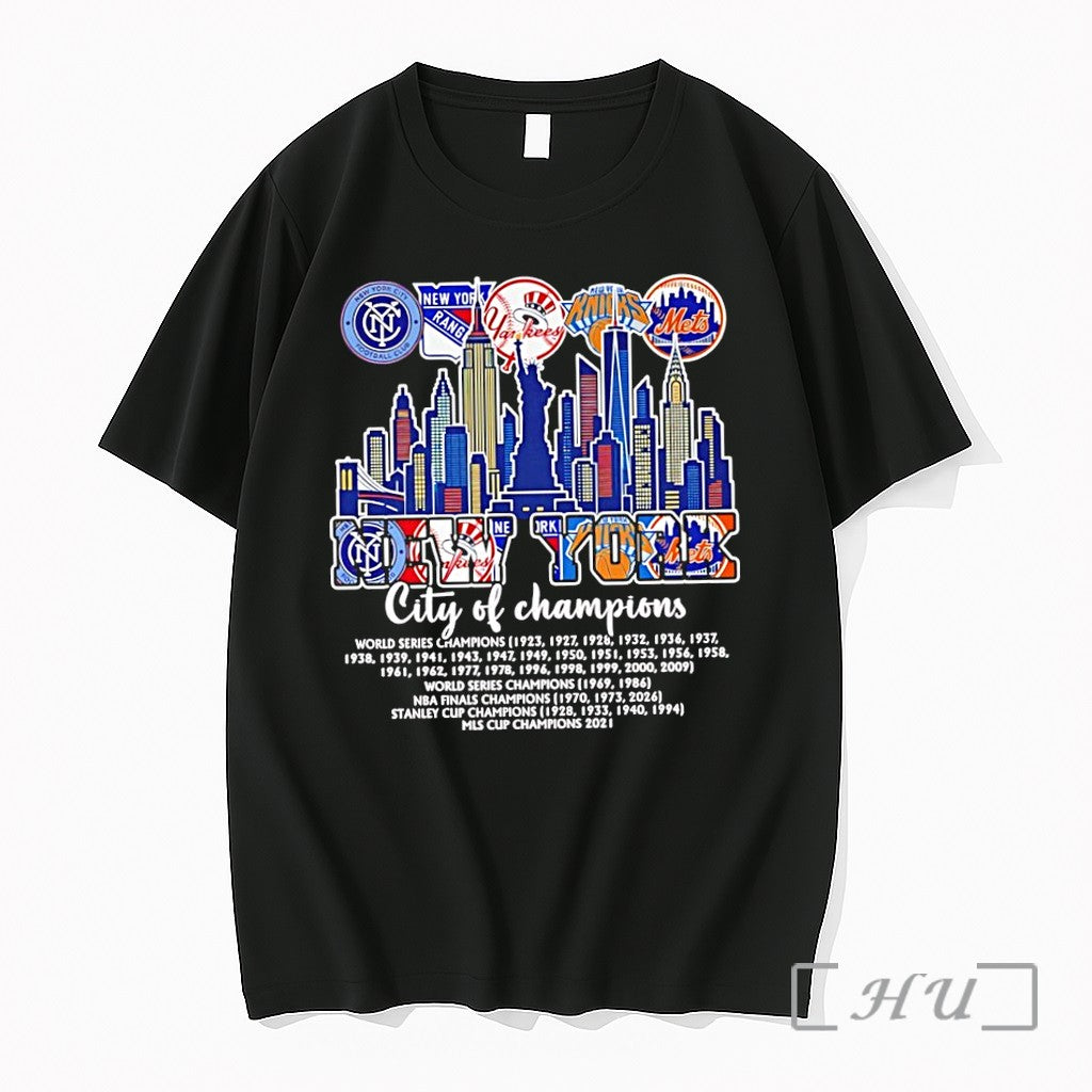 Officials New York Sports City Of Champions City Skyline Graphic Unisex , , , Long Sleeve Tee