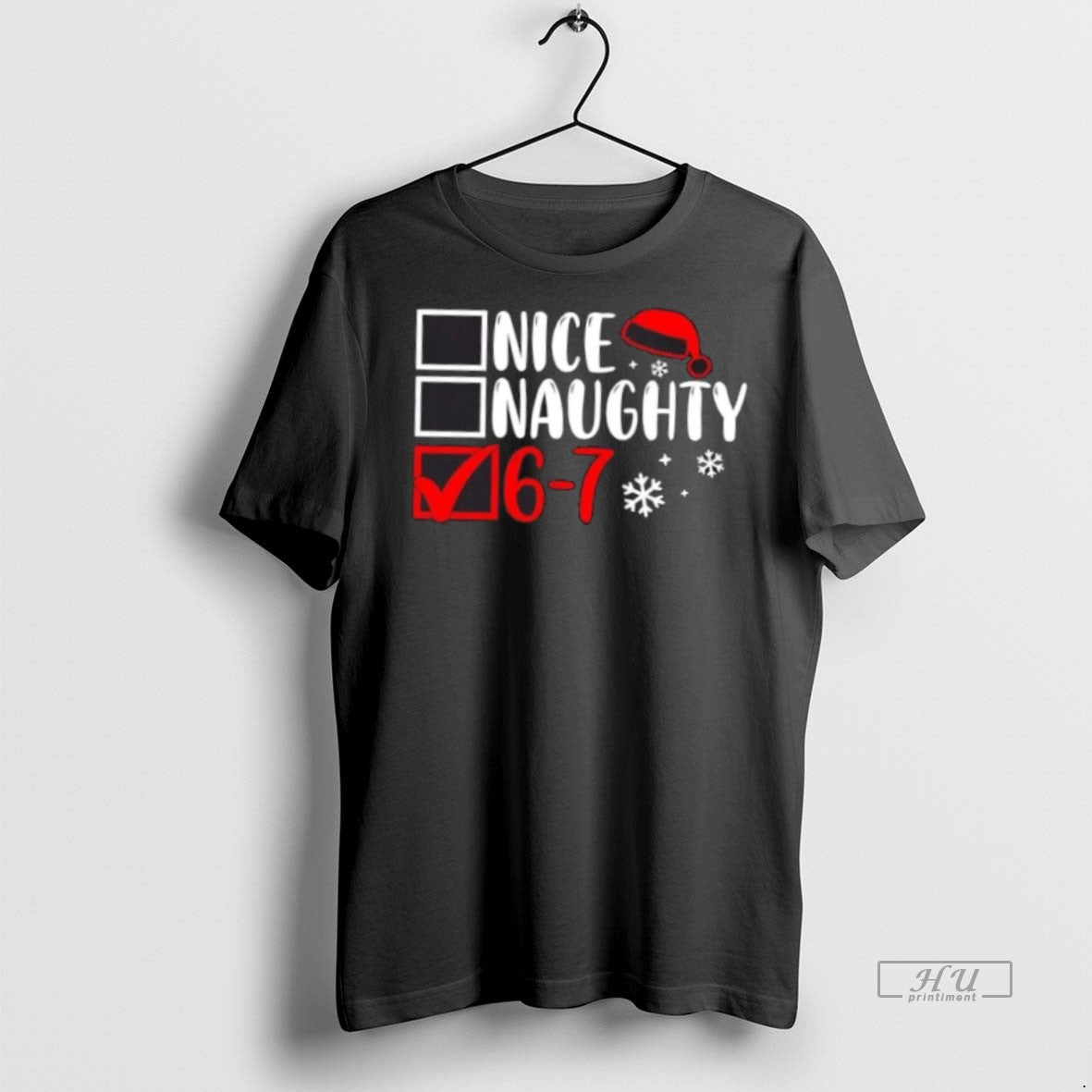 Officials Nice Naughty 67 Funny Christmas Santa Hat Premium Tee Shirt Sweater