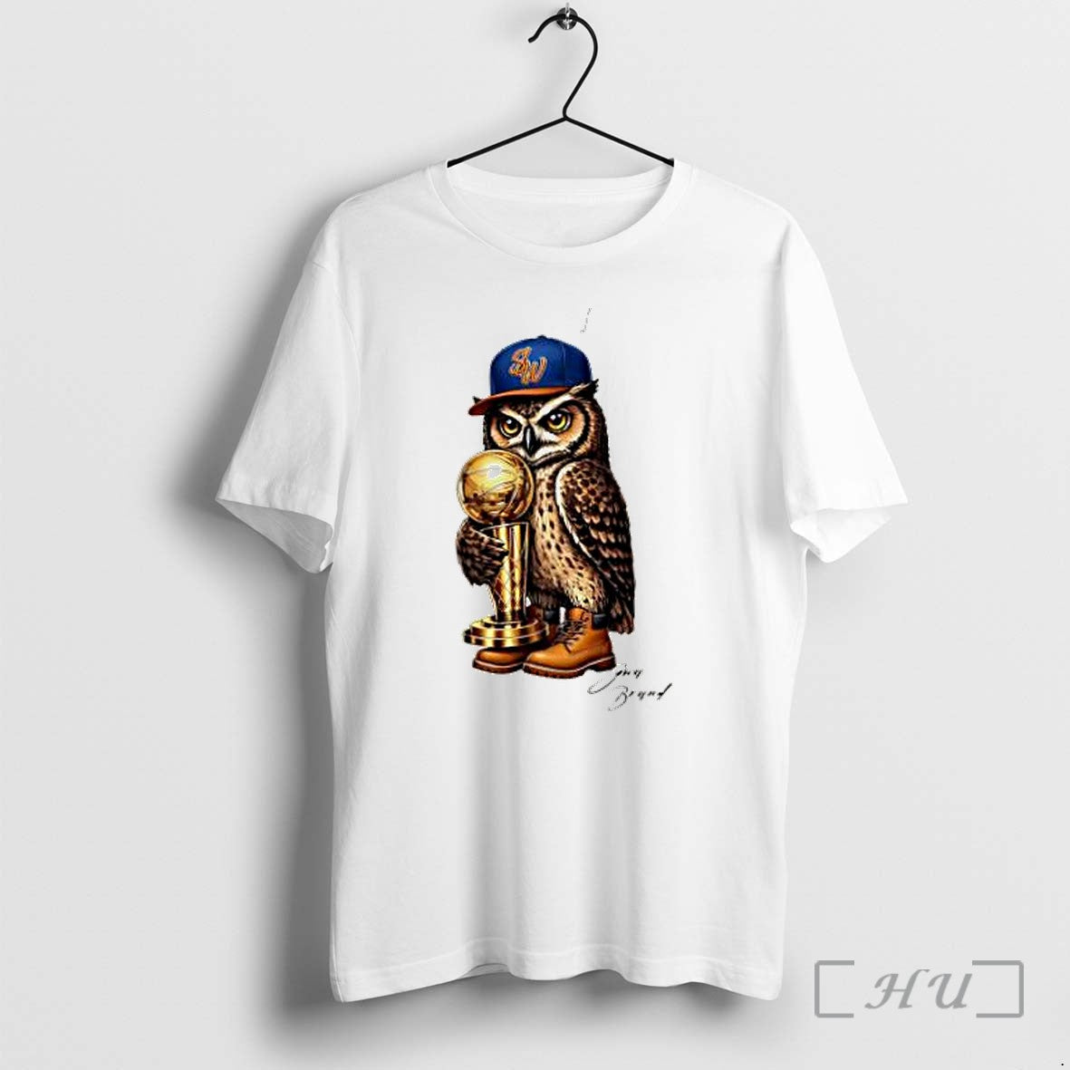 Officials Owl Holding Larry O Brien Championship Trophy Nba Unisex , , , Long Sleeve Tee