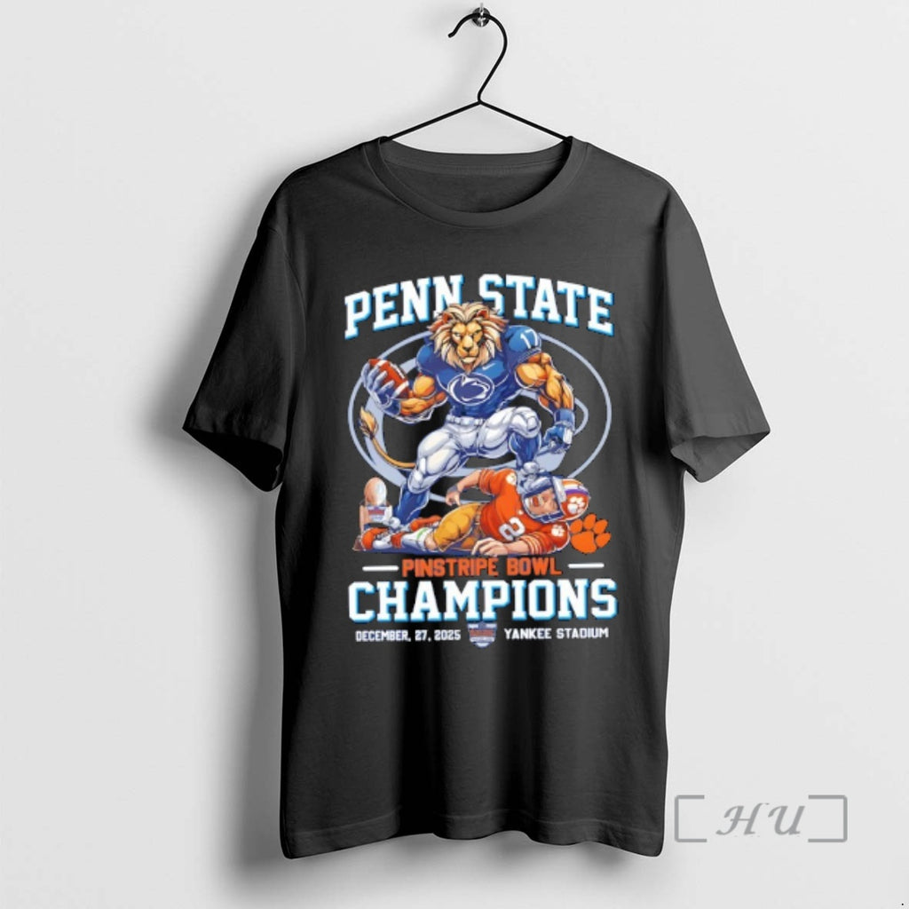 Officials Penn State Nittany Lions Beat Clemson Tigers Pinstripe Bowl Champions 2025 Premium T Shirts