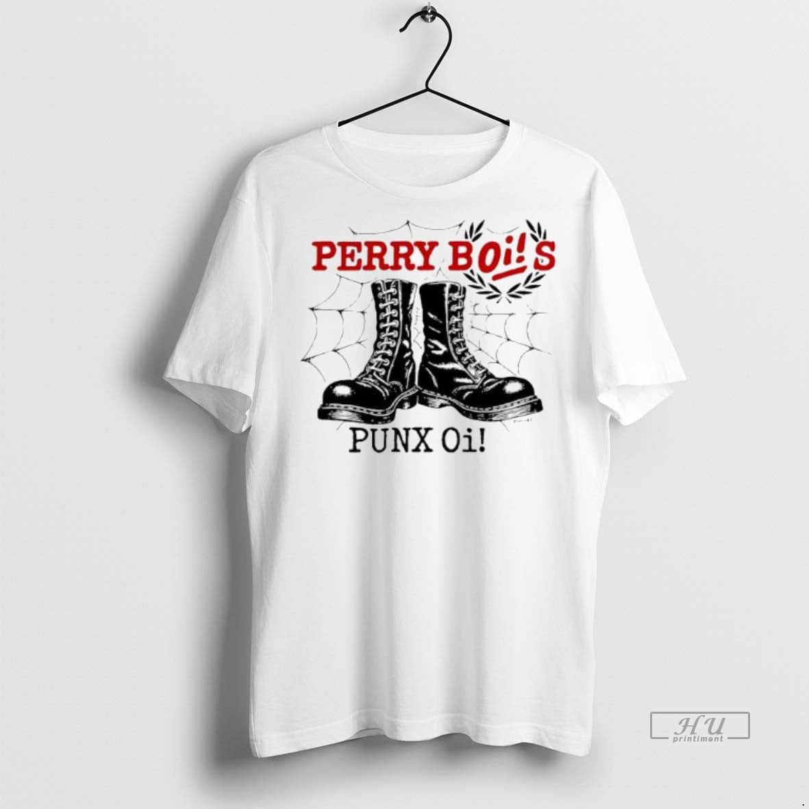 Officials Perrybois Punx Oi Band Combat Boots And A Spiderweb Graphic Premium Tee Shirt Sweater