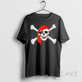 Officials Pirate Jolly Roger Skull Red Bandana Eye Patch Gold Earring Crossbones Graphic Nautical Premium