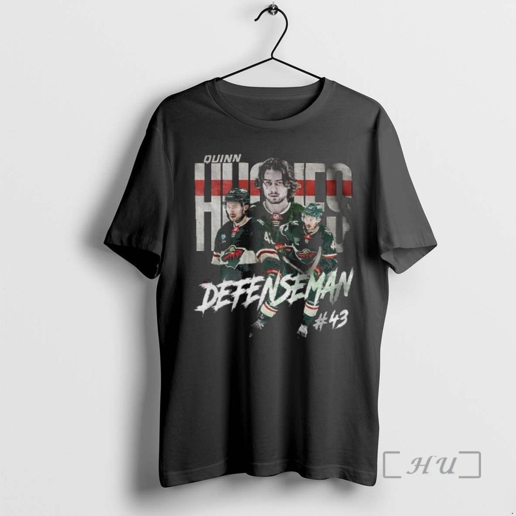 Officials Quinn Hughes 43 Defenseman Minnesota Wild Ice Hockey Game Day Premium T Shirts Sweater