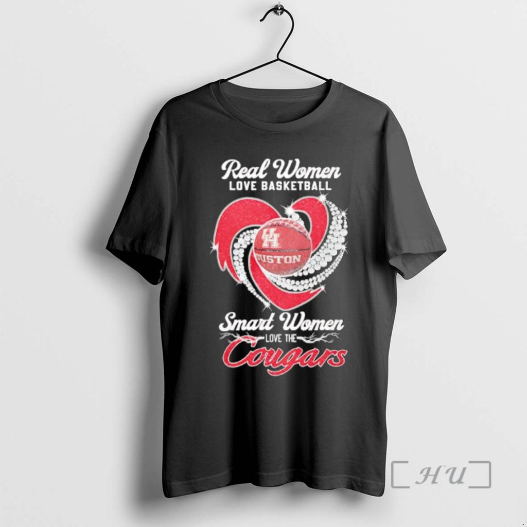 Officials Real Women Love Basketball Smart Women Love The Houston Cougars Premium T Shirts Sweater