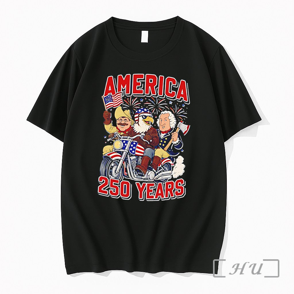 Officials Ride Free Or Die America 250 Years Cartoon Tee Unisex , , , Long Sleeve Tee