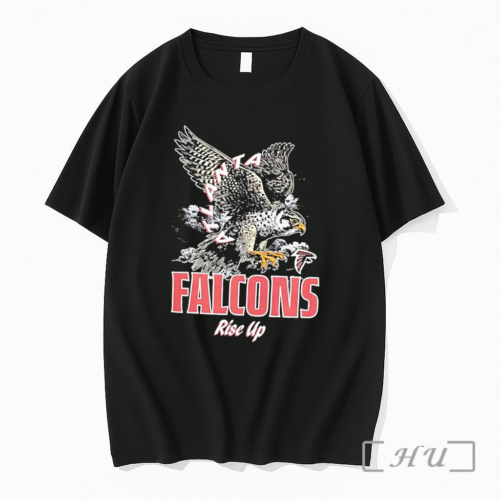 Officials Rise Up Atlanta Falcons Logo Black Unisex , , , Long Sleeve Tee