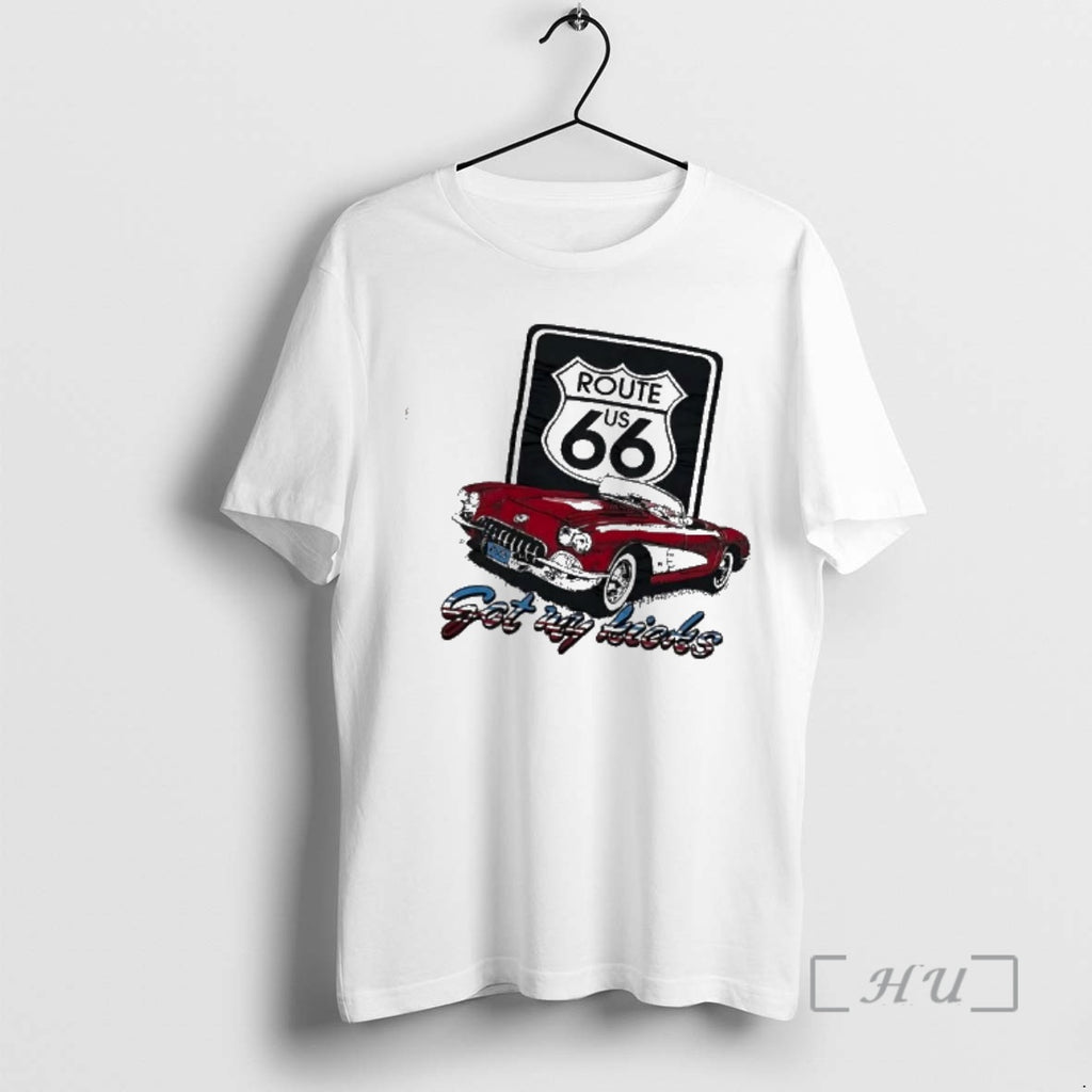 Officials Route Us 66 Classic Red Corvette Got My Kicks Car Premium T Shirts Sweater