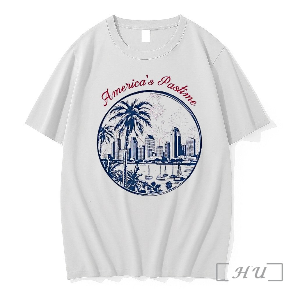 Officials San Diego Padres Americas Pastime Mlb Skyline Fireworks Baseball Unisex , , , Long Sleeve Tee