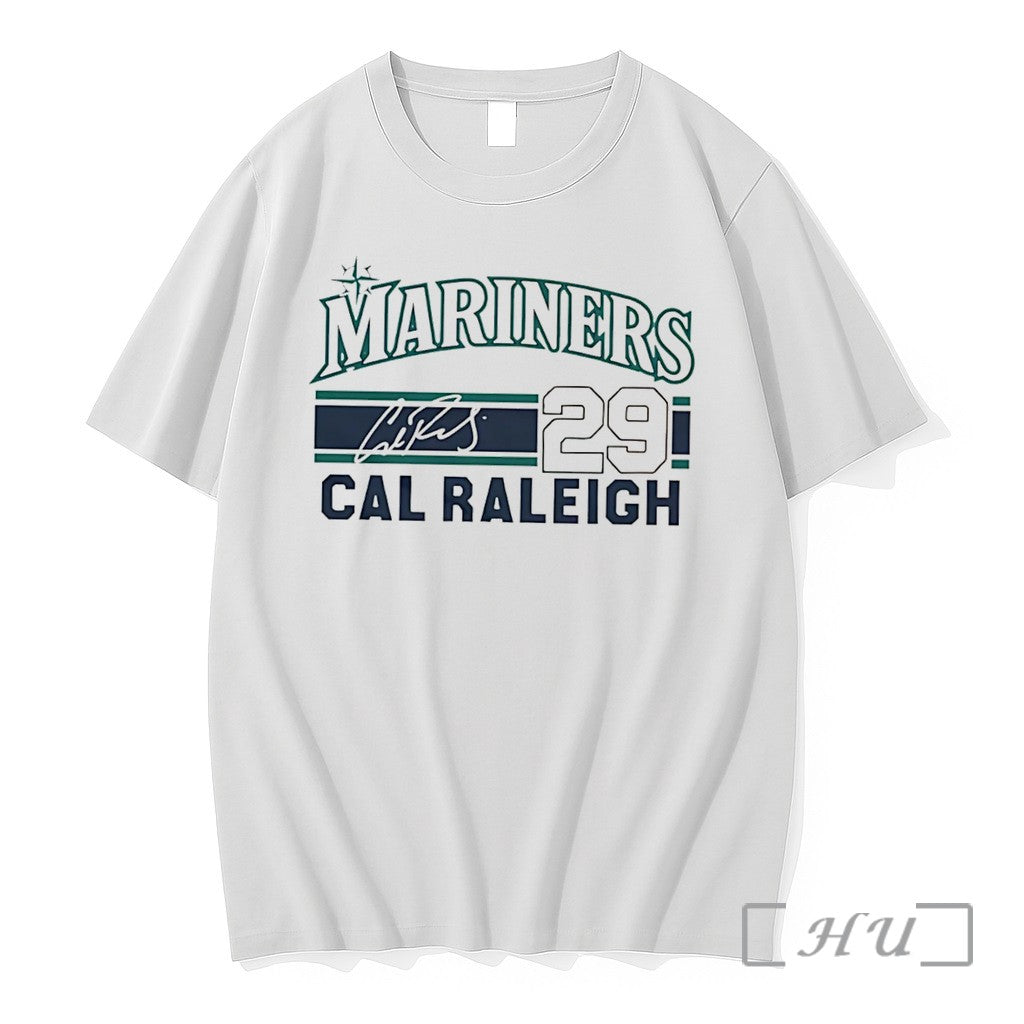 Officials Seattle Mariners Cal Raleigh Signature Name Number Tee Unisex , , , Long Sleeve Tee