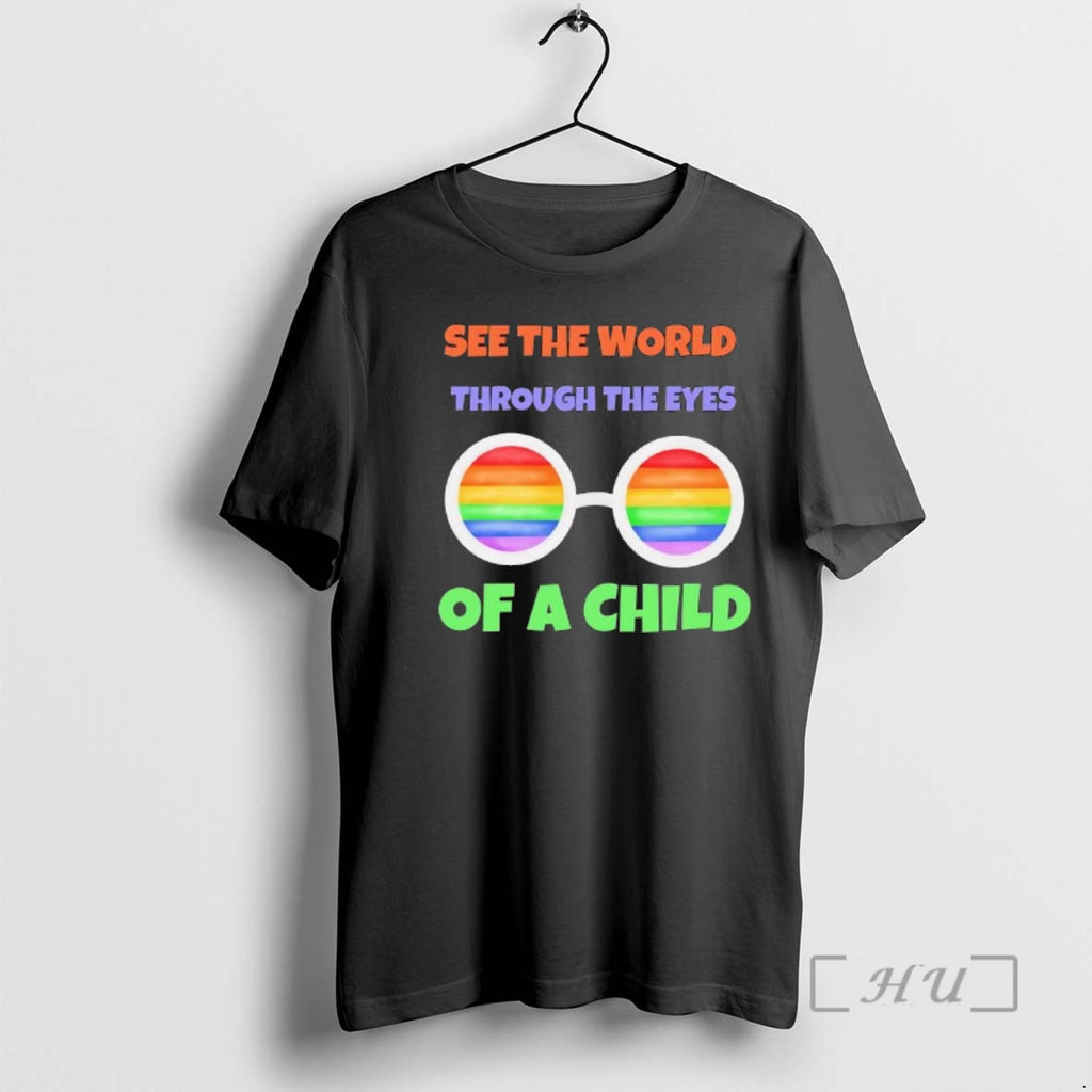Officials See The World Through The Eyes Of A Child Rainbow Glasses Premium T Shirts