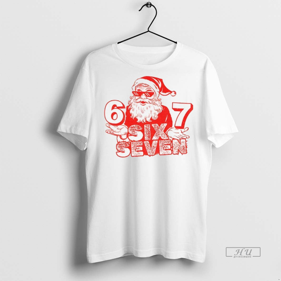 Officials Six Seven Santa Thug Life Sunglasses 6 7 Meme Christmas Premium Tee Shirt Sweater
