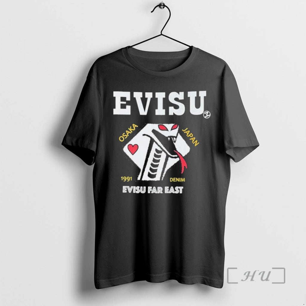 Officials Snake And Poker Evisu Denim Evisu Far East Osaka Japan 1991 Premium T Shirts
