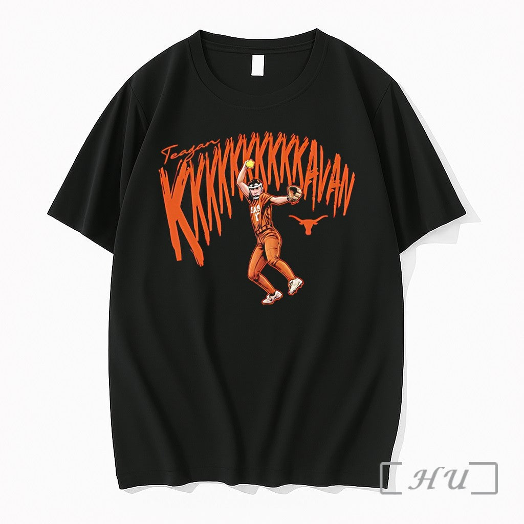 Officials Teagan Kavan Texas Longhorns Softball 10 Strikeouts Caricature Unisex , , , Long Sleeve Tee
