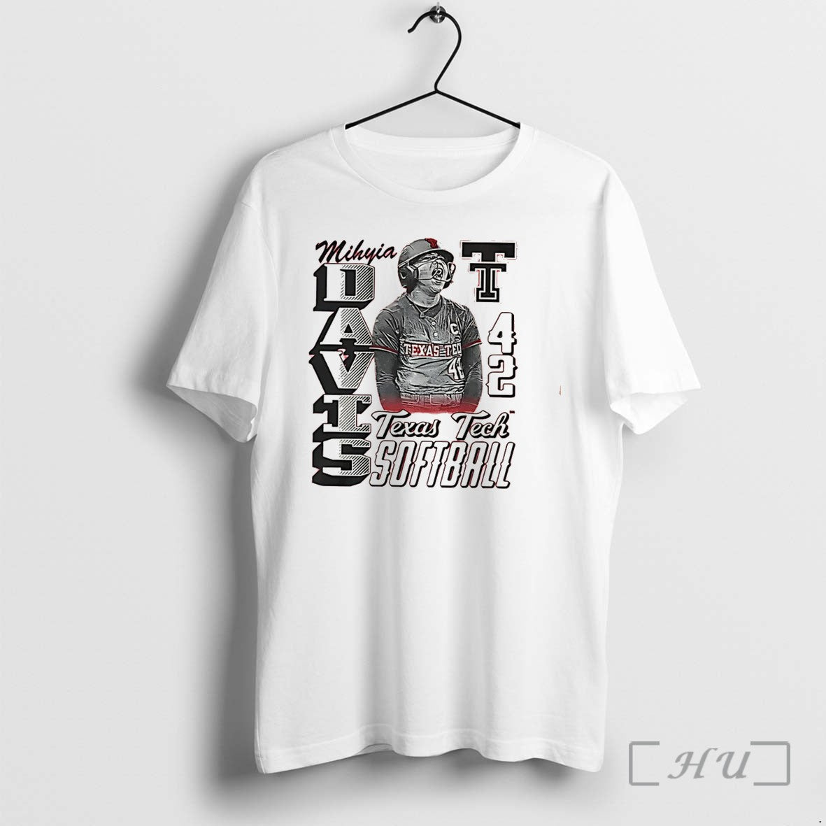Officials Texas Tech Softball Mihyia Davis Number 42 Portrait Vintage Tee Premium T Shirts Sweater