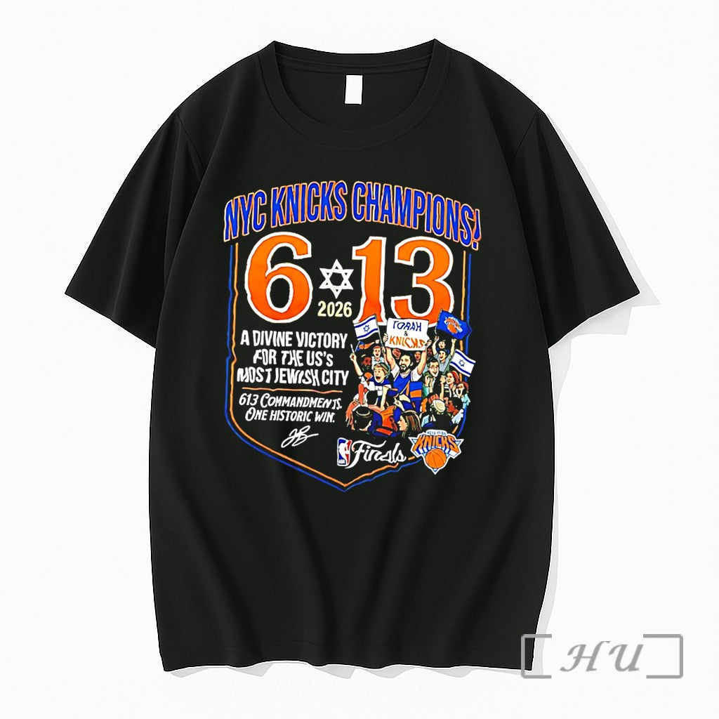 Officials The 613 Miracle Ny Knicks 2026 Nba Champions Jewish City Tee Premium T Shirts Unisex , , , Long Sleeve Tee