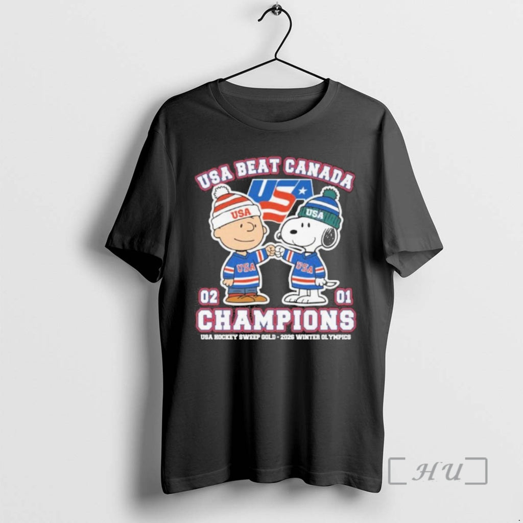 Officials The Peanuts Fisbump Usa Beat Canada Hockey Champions