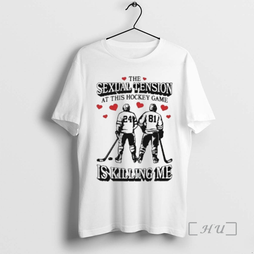 Officials The Sexual Tension At This Hockey Game Is Killing Me Illustration Premium T Shirts