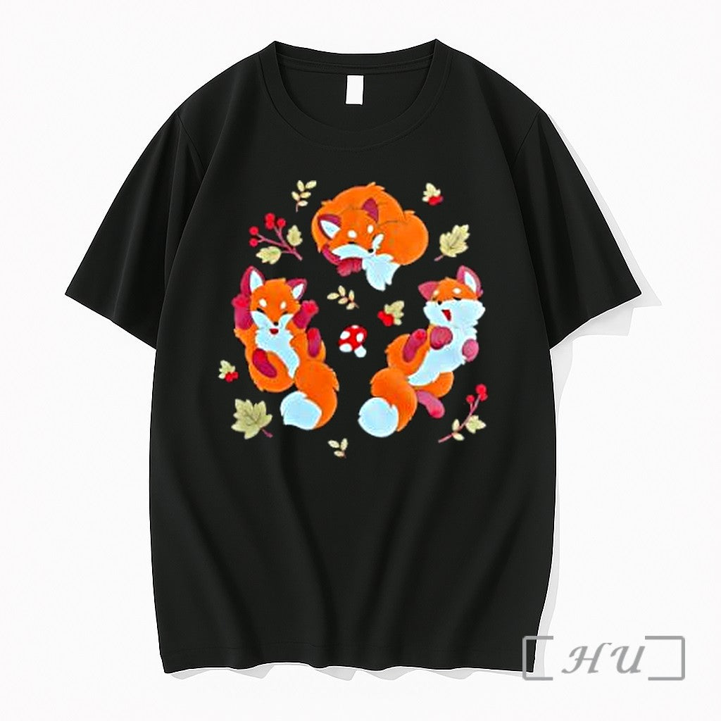 Officials Three Cute Foxes With Forest Premium T Shirts Sweater Jpg Unisex , , , Long Sleeve Tee