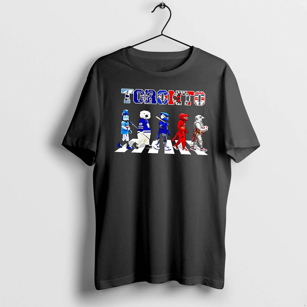 Officials Toronto Pro Sports Teams Logos Mascots Abbey Road Black Premium T Shirt