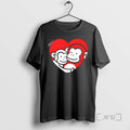 Officials Two Monkeys Hugging In Red Heart Cartoon Graphic