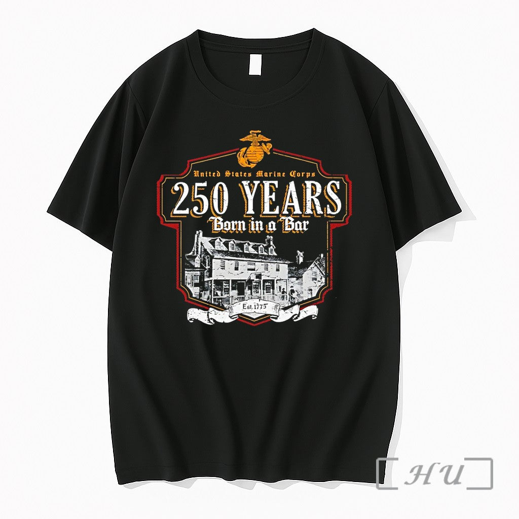 Officials Usmc Born In A Bar 250 Years Premium T Shirts Sweater Jpg Unisex , , , Long Sleeve Tee