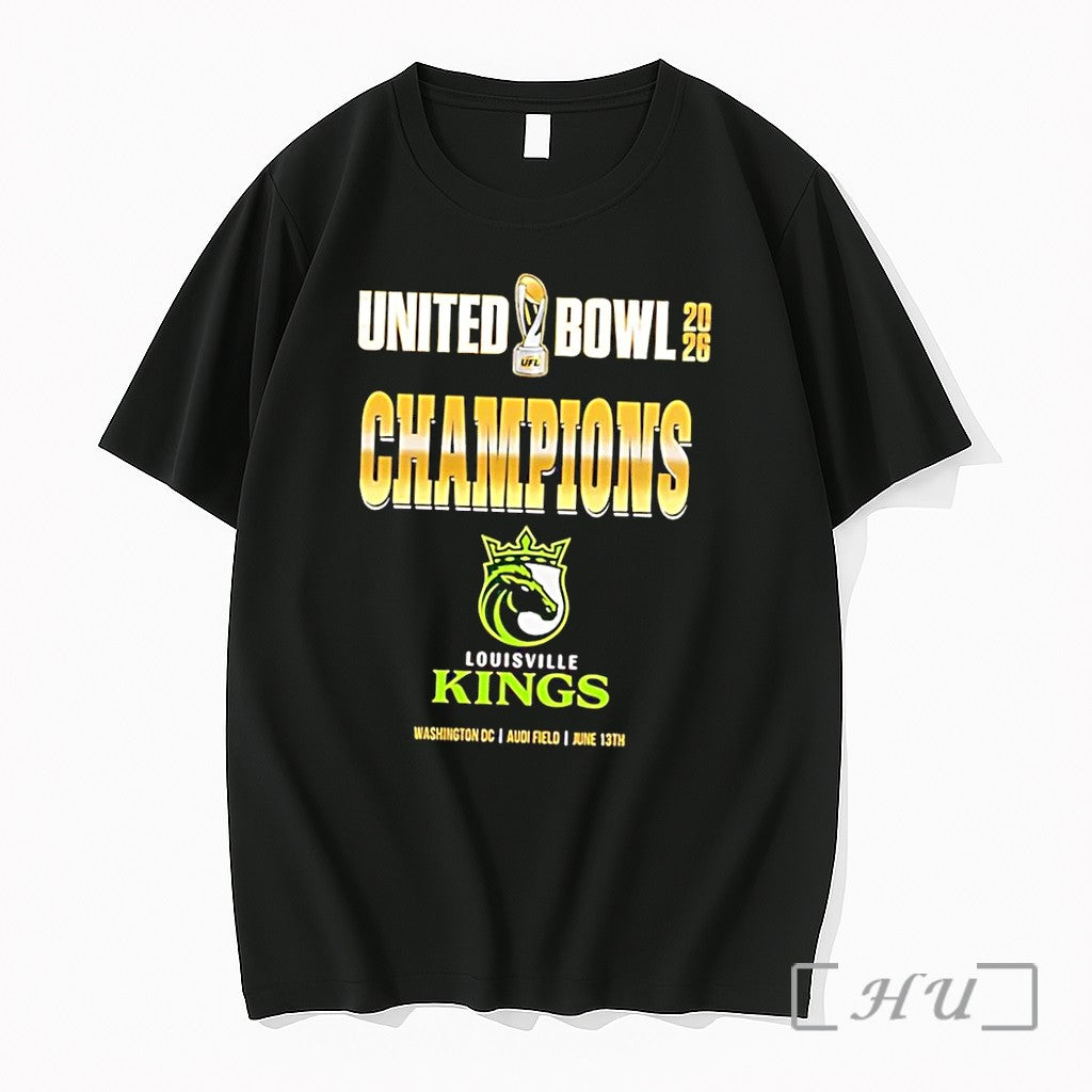 Officials United Bowl 2026 Champions Louisville Kings Black Unisex , , , Long Sleeve Tee