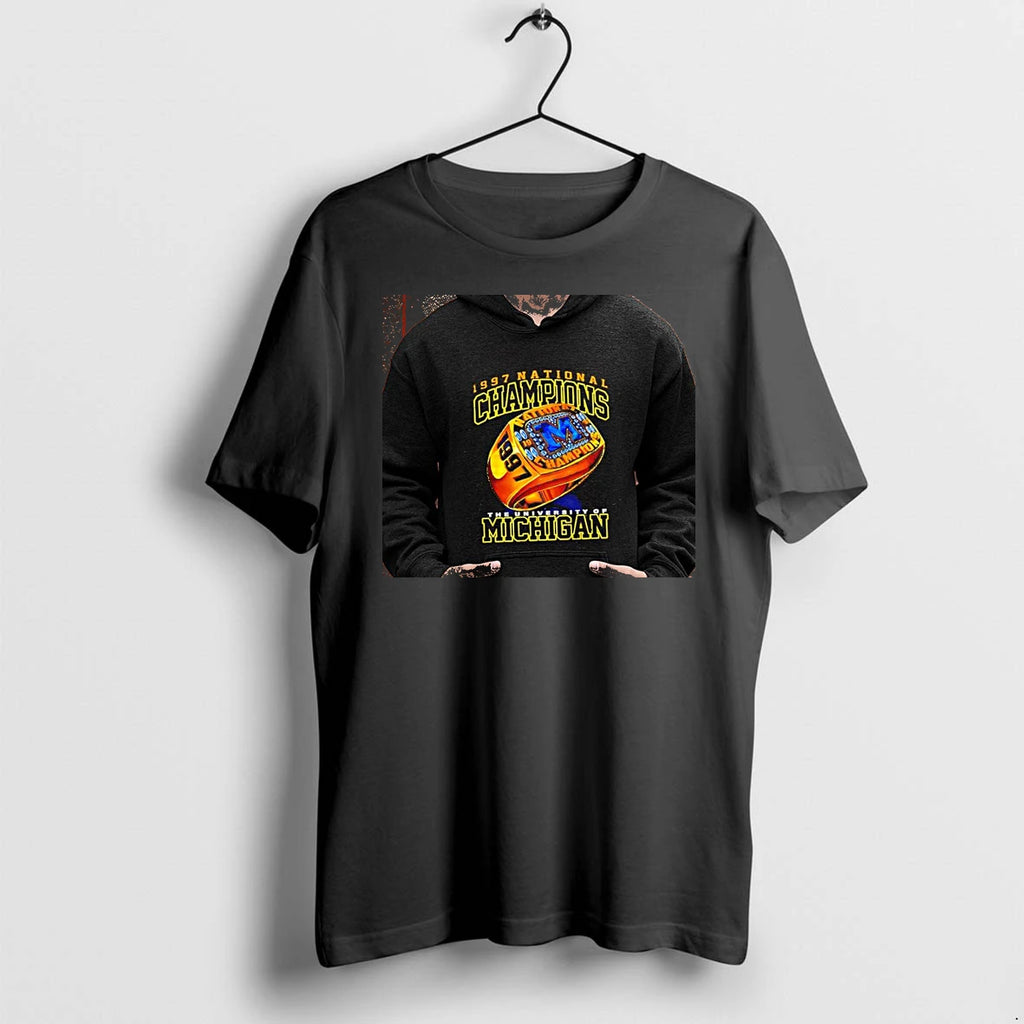 Officials University Of Michigan Ncaa 1997 National Champions Ring Premium T Shirt