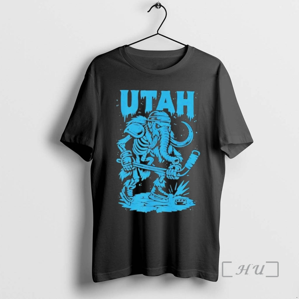 Officials Utah Salty Goon Gear Skeletal Mammoth Holding Ice Hockey Stick Premium T Shirts Sweater