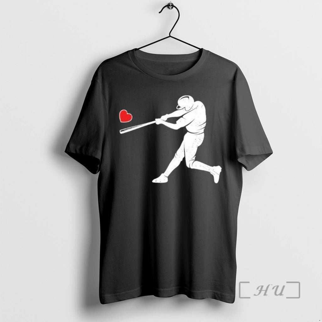 Officials Valentines Day Love Baseball Bat Batter Silhouette Heart