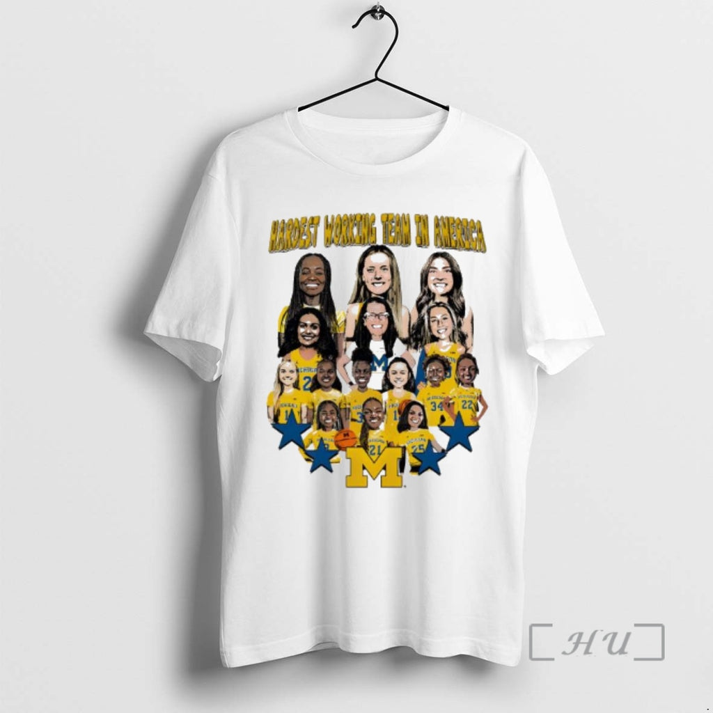 Officials Valiant University Of Michigan Womens Basketball Hardest Working Team In America Caricature Premium