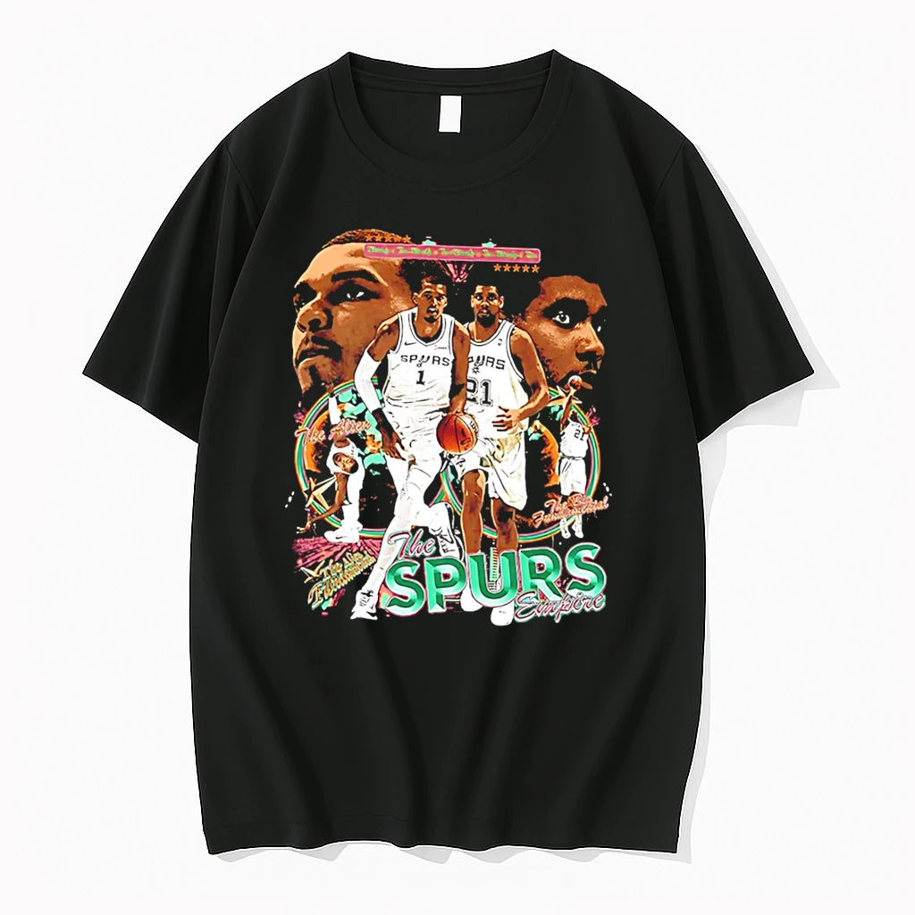 Officials Victor Wembanyama And Tim Duncan Basketball Player Graphic Tee Premium T Shirt
