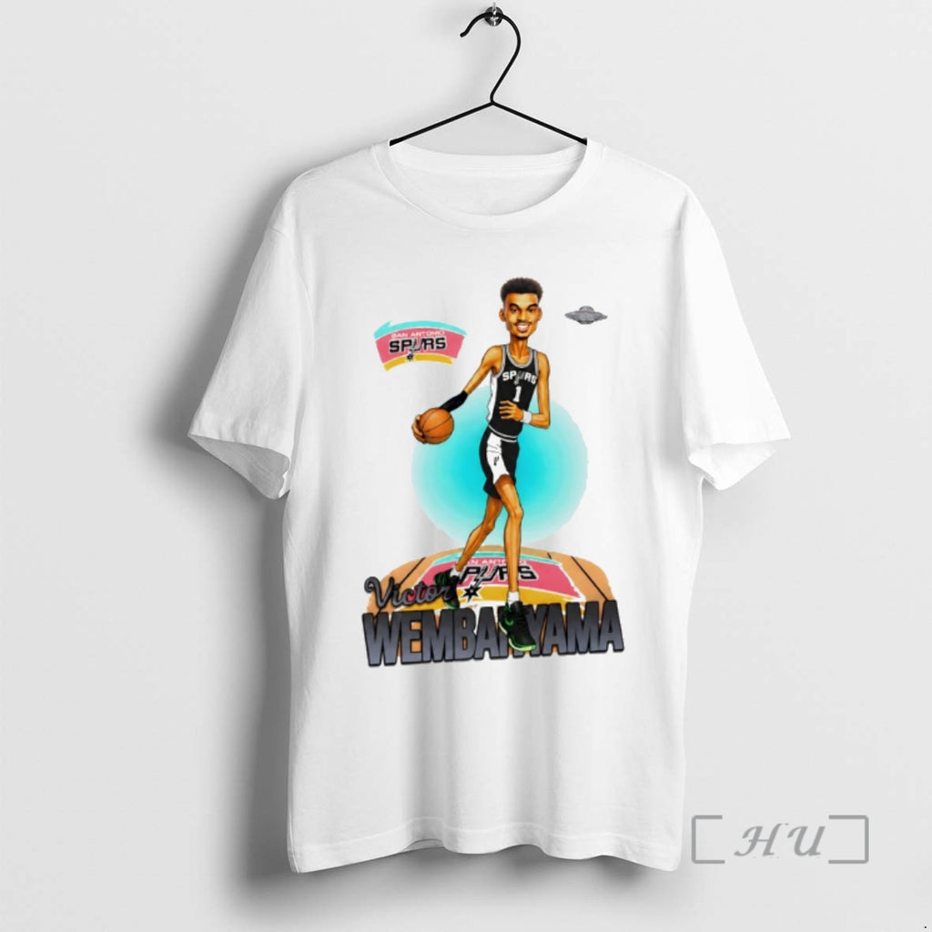 Officials Victor Wembanyama Caricature Ufo San Antonio Spurs Basketball Player Nba 2026 Premium T Shirts