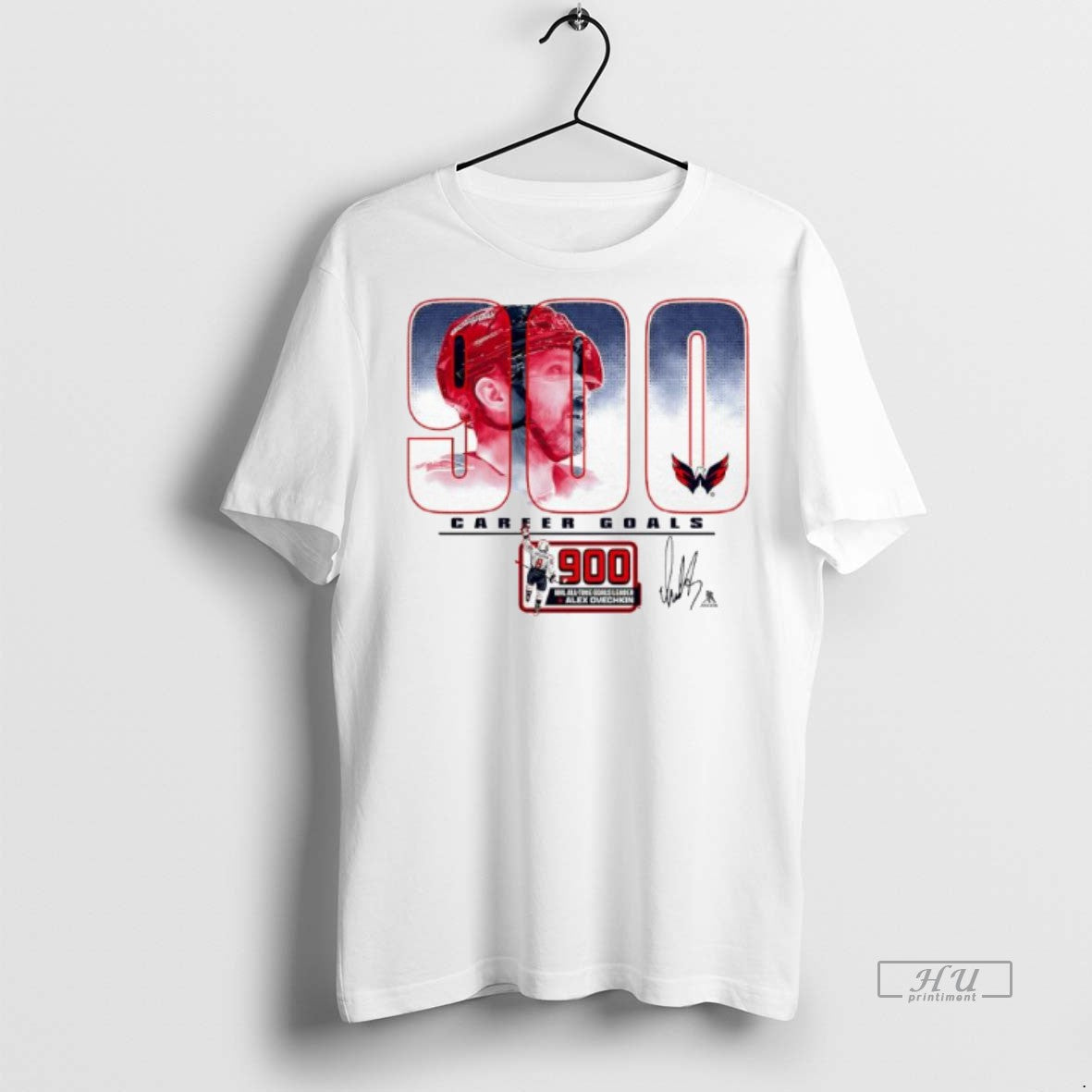 Officials Washington Capitals Alexander Ovechkin Red 900th Career Goal Signature Premium Tee Shirt Sweater