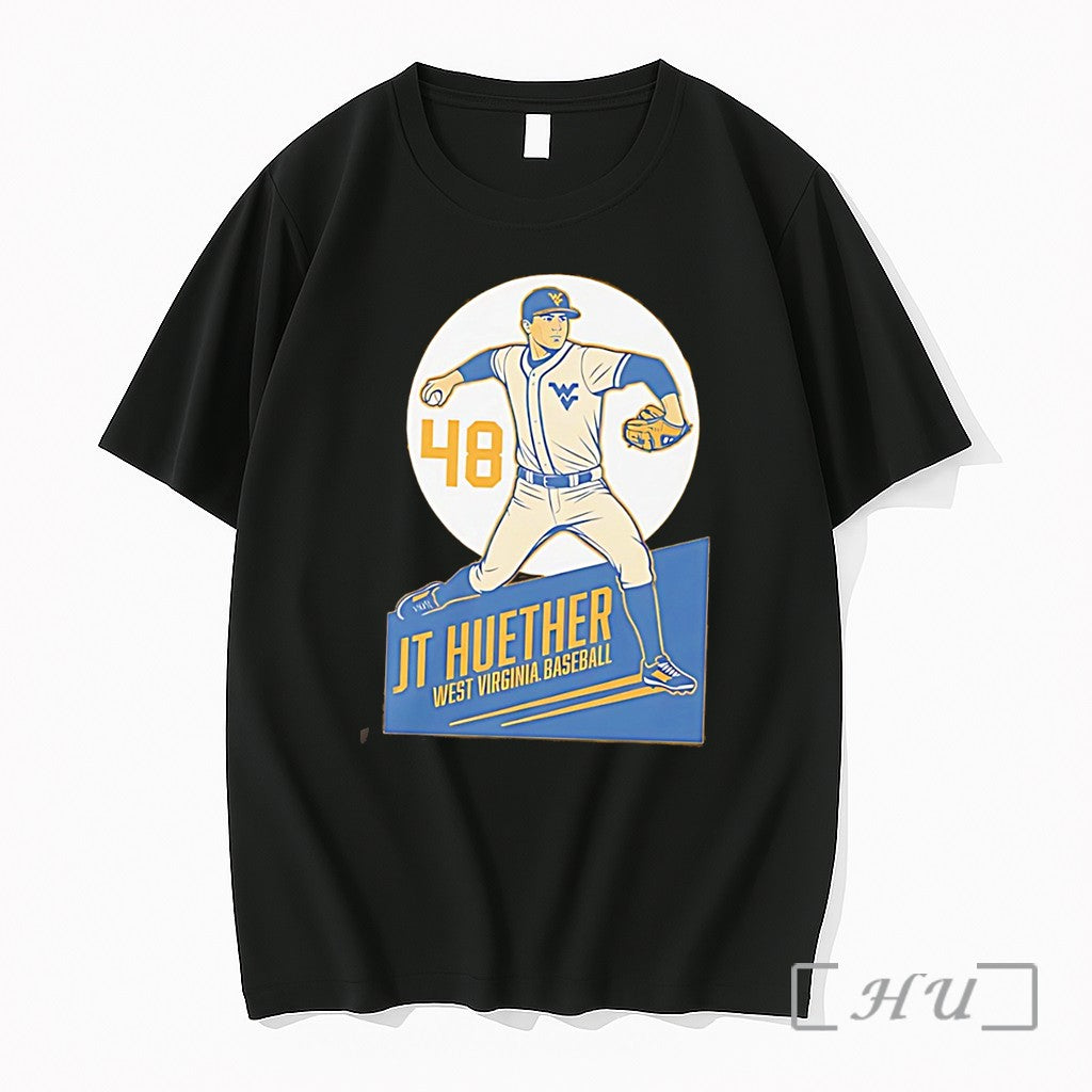 Officials West Virginia Mountaineers Jt Huether Number 48 Tee Unisex , , , Long Sleeve Tee