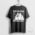 Officials What Am I Doing With My Lives Ghost Cat Moon Stars Premium T Shirts