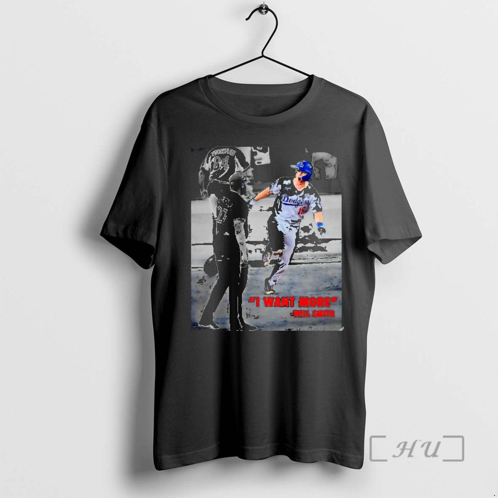 Officials Will Smith I Want More La Dodgers Champions Christmas Premium T Shirt Sweater
