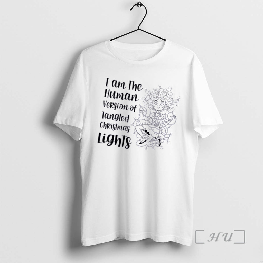 Officials Women I Am The Human Version Of Tangled Christmas Lights Premium T Shirts Sweater