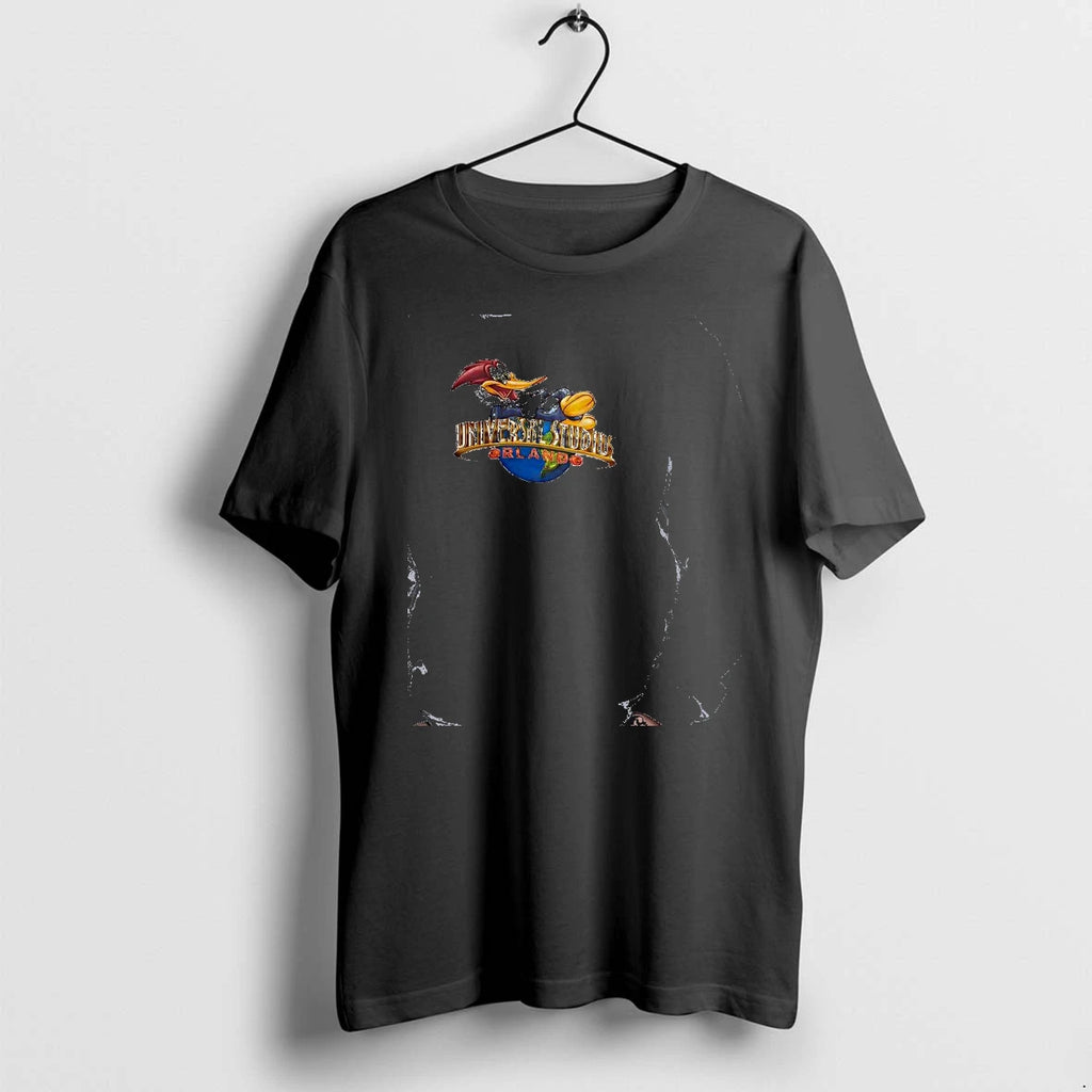 Officials Woody Woodpecker Universal Studios Orlando Globe Logo Premium T Shirt