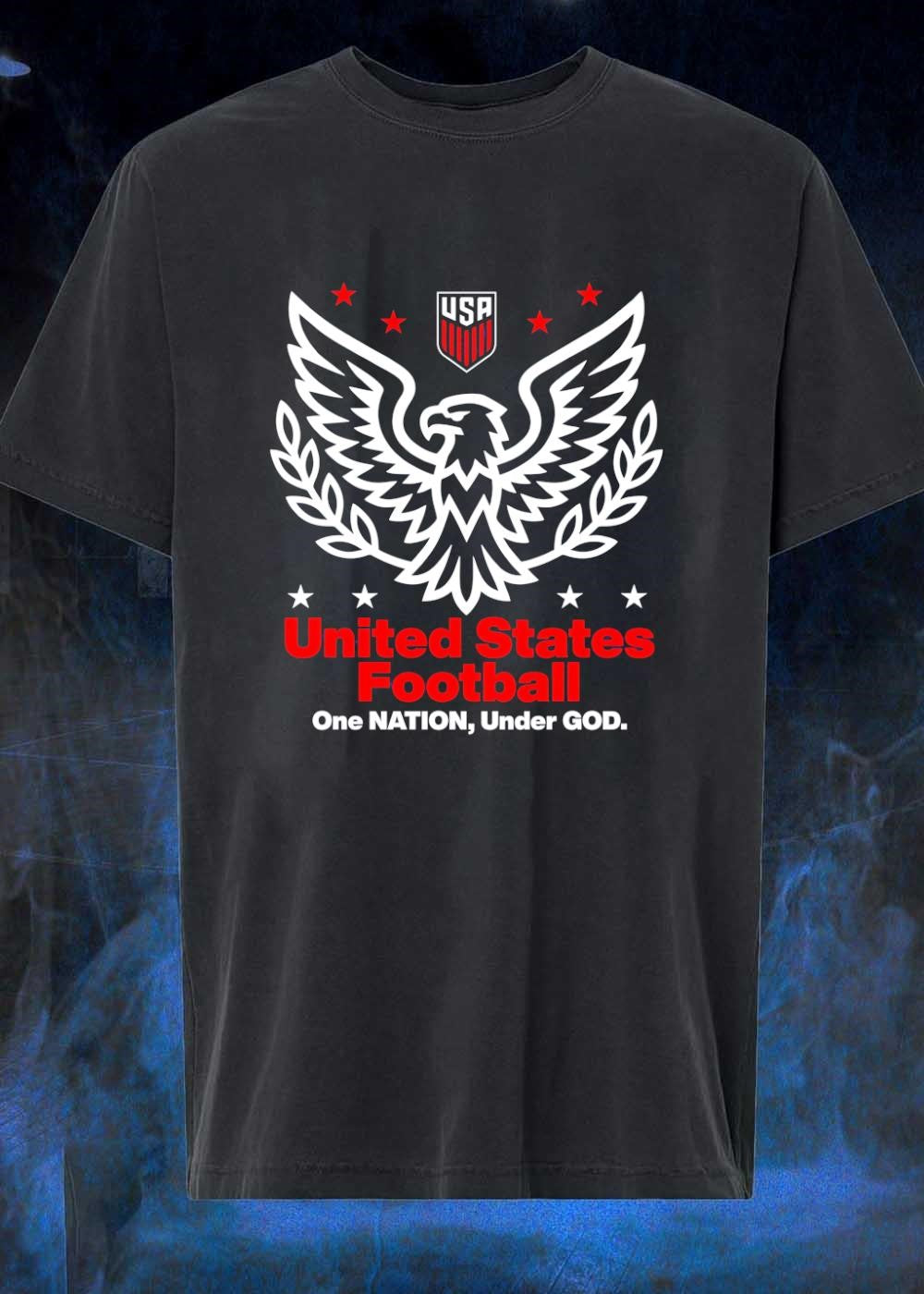 One Nation Under God United States Football Eagle USA Shield T-Shirt