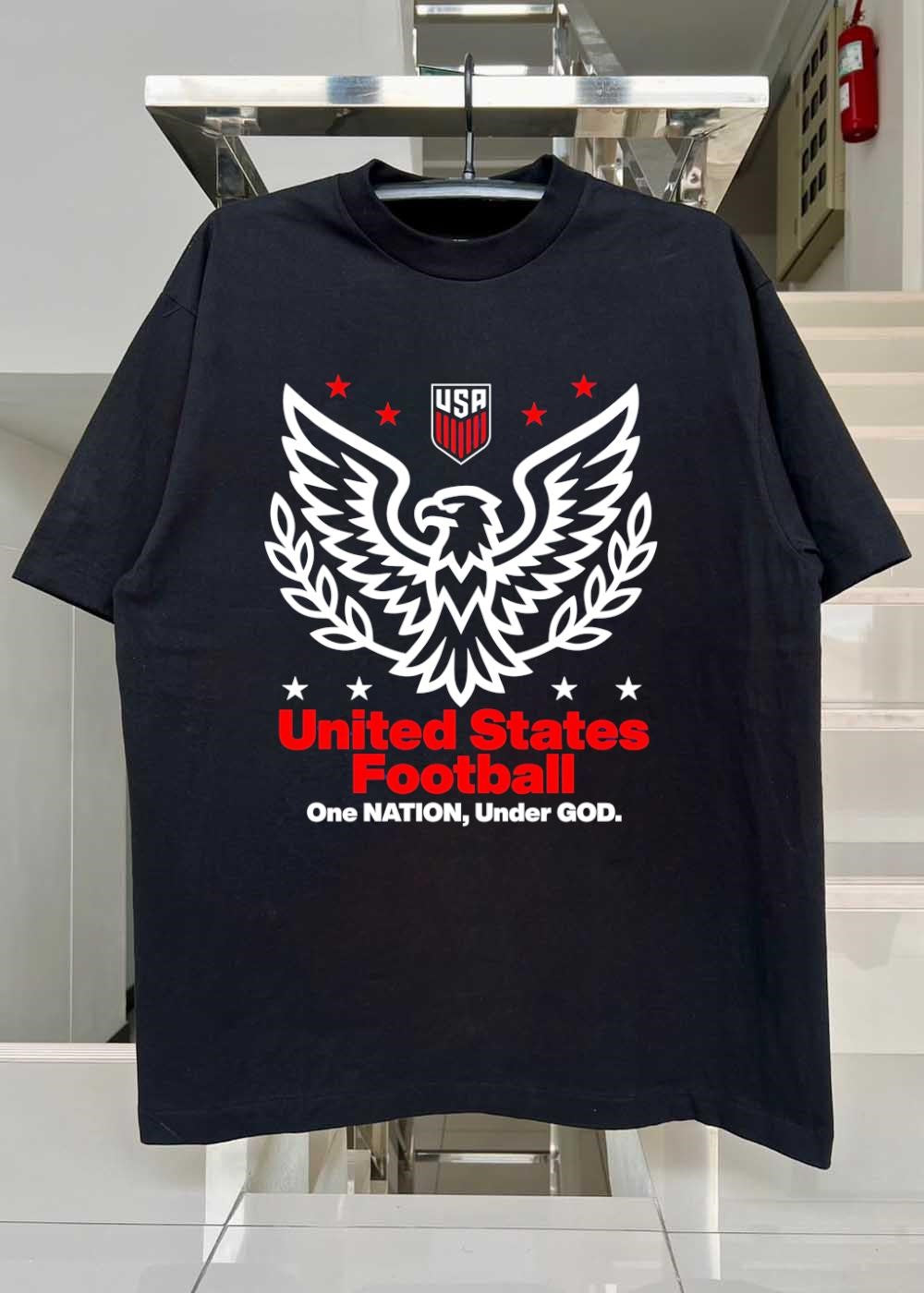 One Nation Under God United States Football Eagle USA Shield T-Shirt